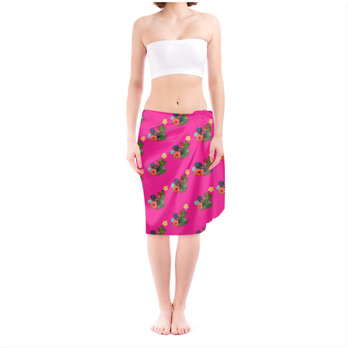 Hot Pink Rainbow Rooster | Sarong